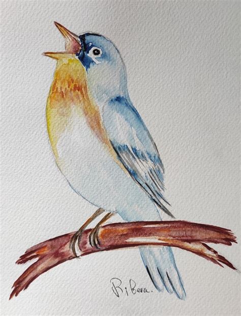 Original Birds Painting Birds Watercolor of a Small Bird - Etsy