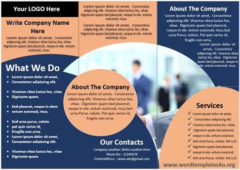 Tri Fold Flyer Template Word