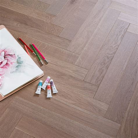 Buy Parquet Flooring COSWICK Herringbone Collection Oak Spinel Grey