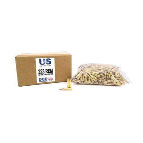 Us Cartridge 223 Remington Green Tip 62 Grain Fmj 500 Rds Ammunition
