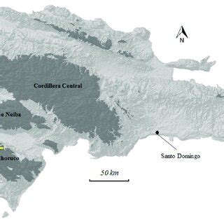 Map Of Eastern Hispaniola Greater Antilles Depicting The Location Of