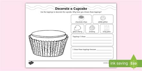 New Decorate A Cupcake Worksheet Professor Feito