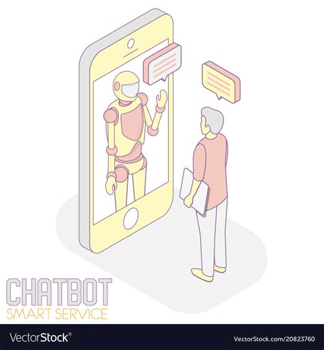 Chatbot Service Isometric Royalty Free Vector Image