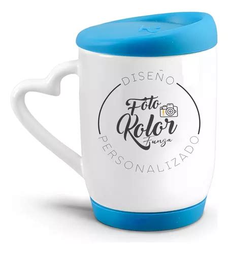 Mug Personalizado Tapa Base Silicona Colores Oreja Coraz N