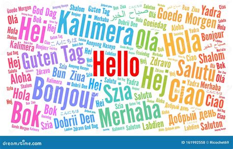 Hello in Different Languages Word Cloud Stock Illustration - Illustration of pattern, symbol ...