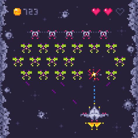 Space Arcade Game Level Retro Invaders Pixel Art Video Games And Mon