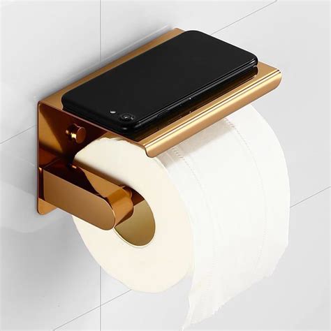 Porte Rouleau De Papier Toilette Sans Perçage Avec Étagère Adhésif 3M