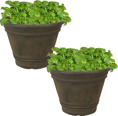 Amazon Sunnydaze Franklin Outdoor Plant Pot Uv Resistant