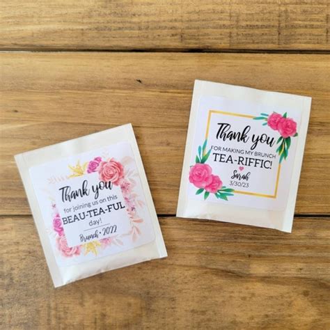 Personalized Tea Bag Favors W Custom Label Bridal Shower Etsy