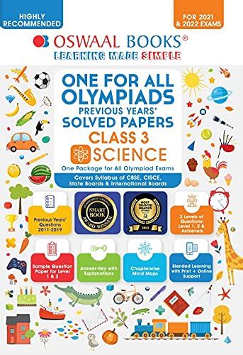 Oswaal One For All Olympiad Previous Years Solved Papers Class 3 Science Book By Oswaal