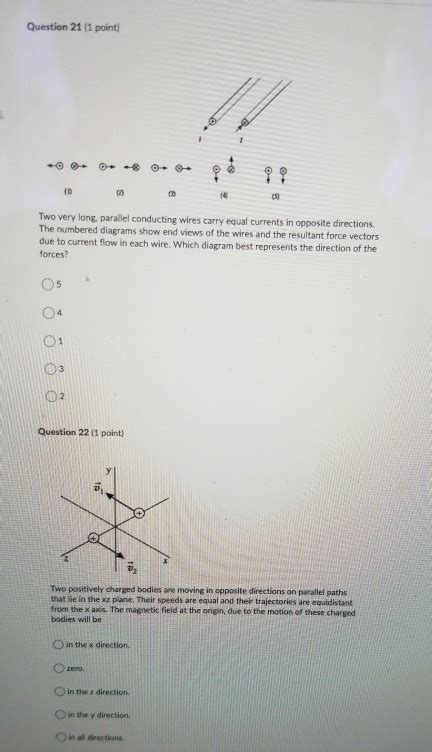 Solved Question 21 1 Point Two Very Long Parallel Chegg