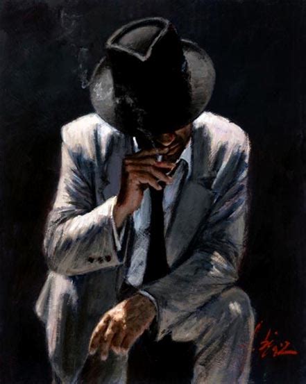 Smoking Under The Light With White Suit By Fabian Perez Village Gallery