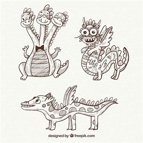 Free Vector Dragon Character Collection