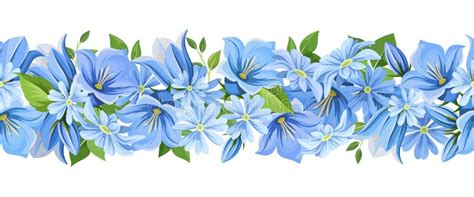 Blue Flower Border Clip Art