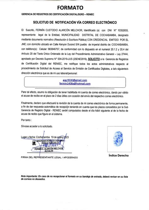 Solicitud DE Notificacion VIA Correo Redes Y Comunicaciones Studocu