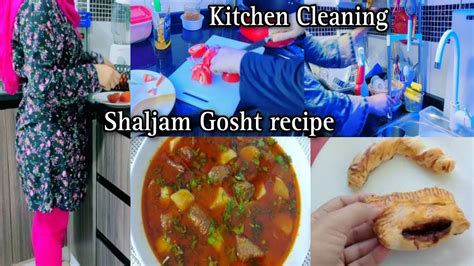 Kitchen Cleaning Pakistani Mom Full Day Routine Shaljam Gosht Recipe