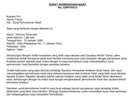 10 Contoh Surat Permohonan Maaf Dan Cara Membuat Tabel Otomatis Imagesee