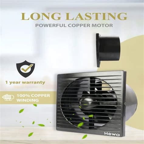 Hewa Onyx 6 Inch Ventilation Fan 150mm Exhaust Fan Pure Copper Motor