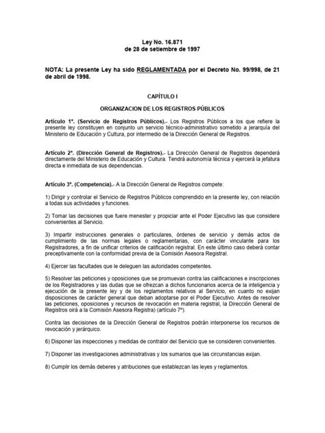 Ley 16871 Con Modificativas | PDF | Propiedad | Documento de identidad
