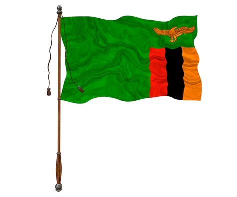 Fondo De La Bandera Nacional De Zambia Con La Bandera De Zambia Foto