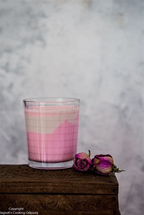 Creamy Rose Gulab Lassi Indian Rose Yogurt Drink J Cooking Odyssey