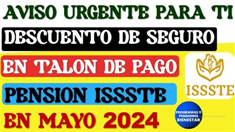 AVISO IMPORTANTEDescuento de seguro en talón de pago a pensionados