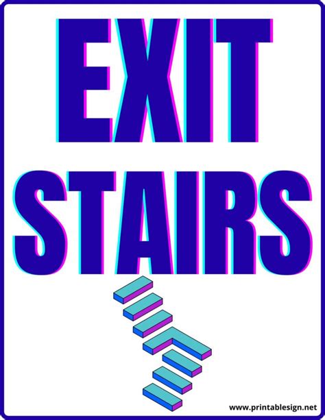 Printable Exit Stairs Sign | FREE Download