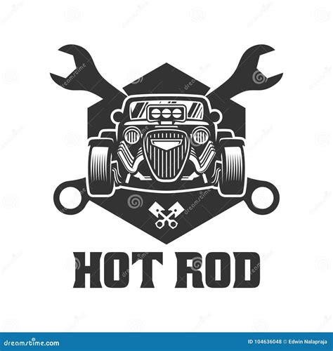 Hot Rod Car Logo HotRod Vector Emblem Vector Hot Rod Car Logo CartoonDealer