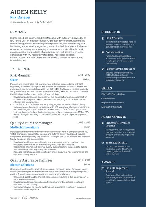 5 Risk Manager Resume Examples Guide For 2023