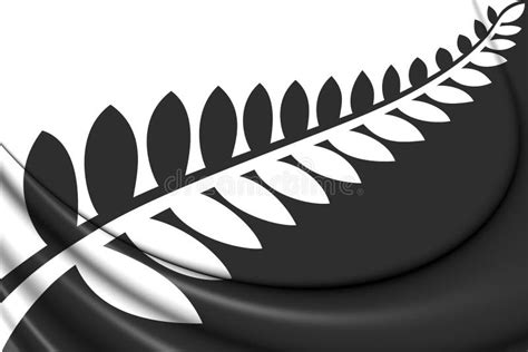 Silver Fern Flag, Flag of New Zealand Stock Illustration - Illustration ...