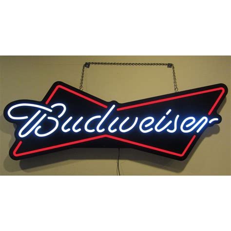 Budweiser Bowtie Opti Neon Sign 48 Inch Width Neon Signs Neon Beer