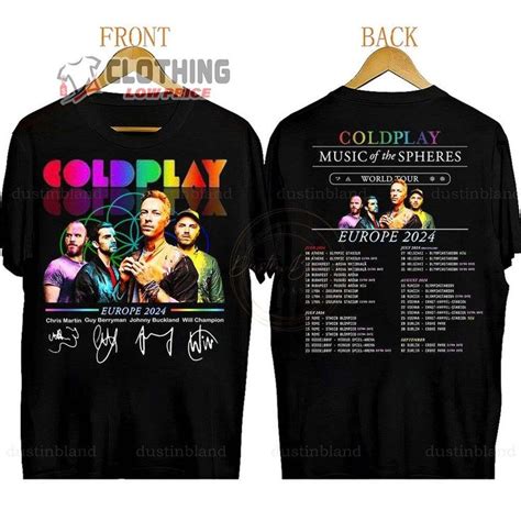 Coldplay World Tour Europe 2024 Merch, Coldplay Band Music Of The ...