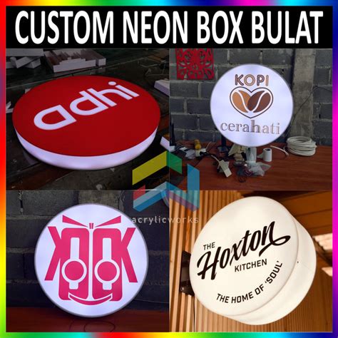 Jual Neon Box Bulat Full Acrylic Nyala Custom Ukuran Bebas Jakarta