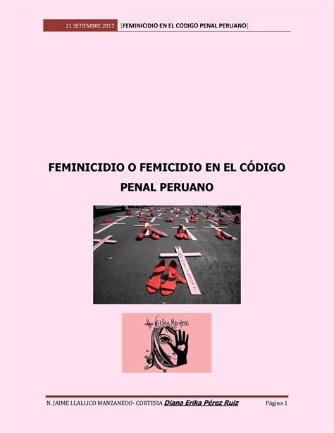 Calaméo Feminicidio O Femicidio En El Código Penal Peruano