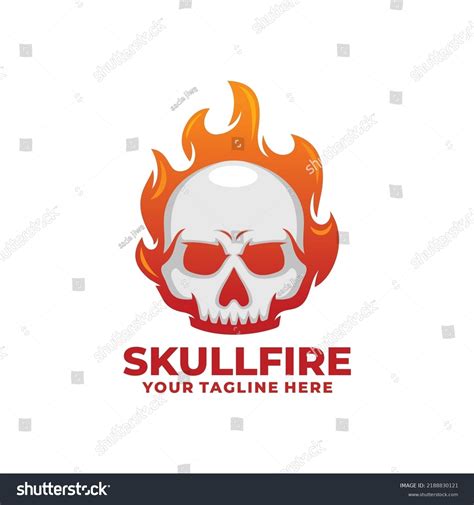 Skull Fire Logo Design Vector Stock Vector Royalty Free 2188830121