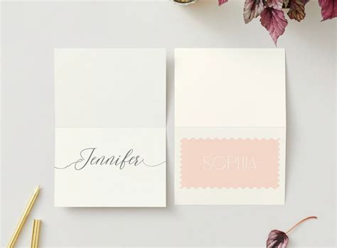 Editable Wedding Place Card Template Set Elegant Five-card Design ...