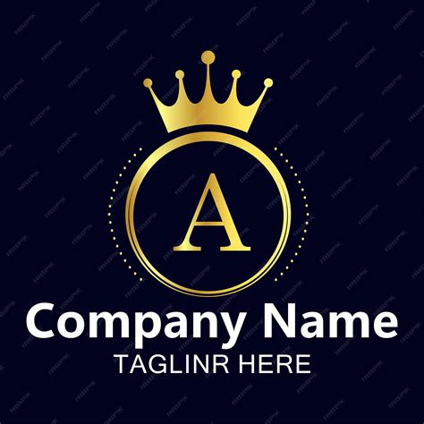 Premium Vector | A letter logo design with golden crown vector
