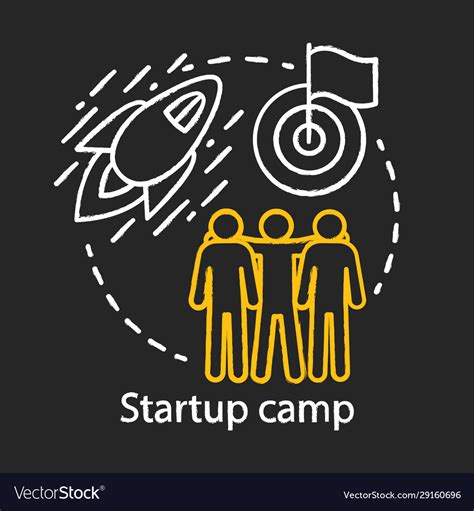 Startup Camp Chalk Concept Icon Investors Vector Image