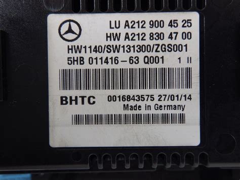 Heizungsbetätigung Konsole MERCEDES BENZ E Klasse W212 A2128304700