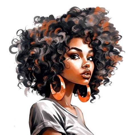 Premium Photo A Close Up Of A Woman With A Big Afro Hair Generative Ai