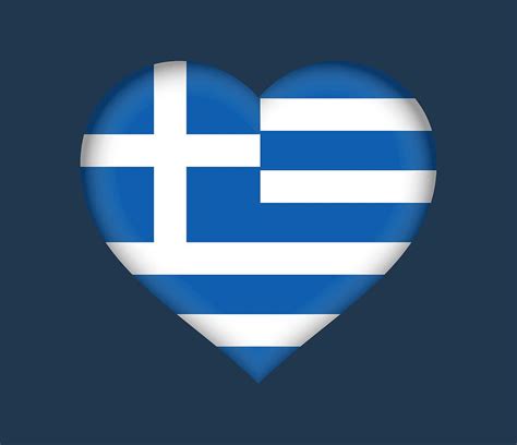 Flag Of Greece Heart Digital Art By Roy Pedersen Fine Art America