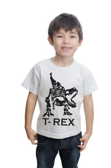 Camiseta Dinossauro T Rex Esqueleto Algodao Elo7