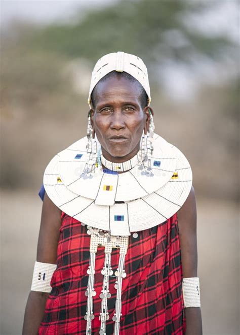 Beautiful Maasai Woman In Traditional Clothing Editorial Photo Image