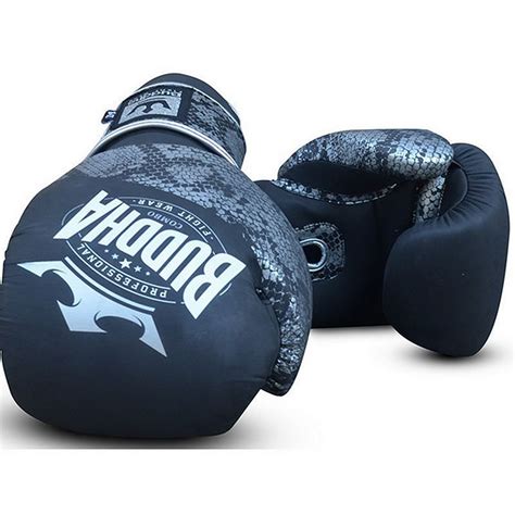 Buddha Combo Boxing Gloves Schwarz Silber