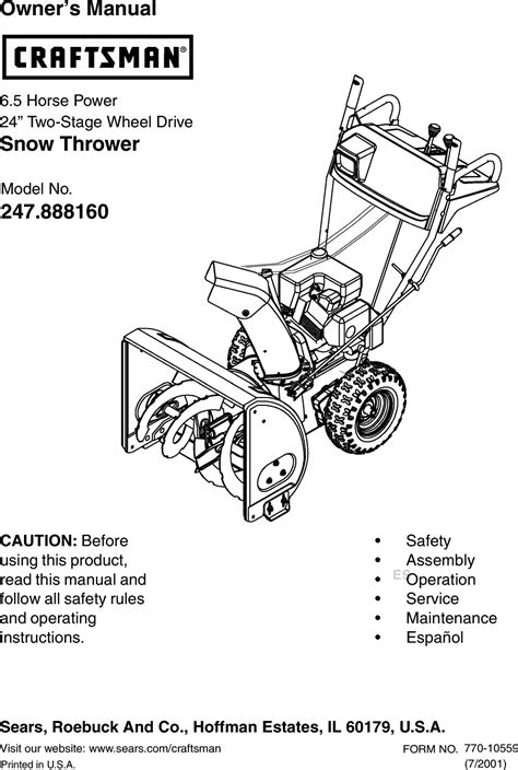 Craftsman User Manual Snow Thrower Manuals And Guides L