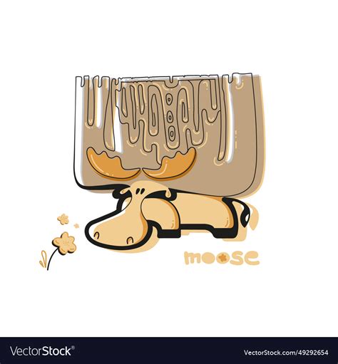 Cute moose Royalty Free Vector Image - VectorStock