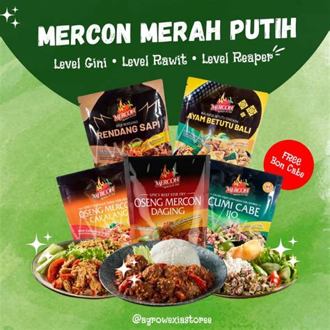 Jual Oseng Mercon Merah Putih Daging Cakalang Cumi Cabe Ijo Rendang