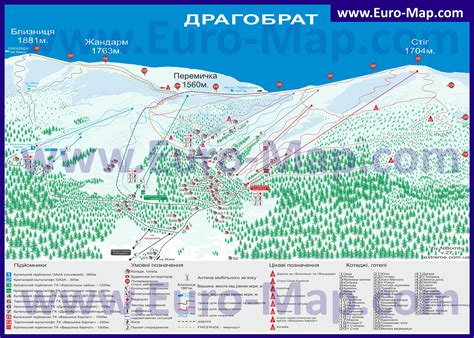 Карты Драгобрата | Подробная карта горнолыжного курорта Драгобрат с ...