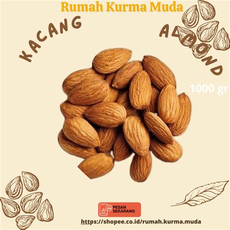 Jual Rumahkurmamuda Kacang Almond Panggang Kupas Kg Roasted Almond