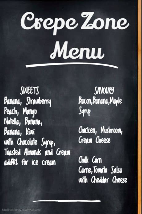 Simple Chalkboard Menu Of The Day Template Postermywall